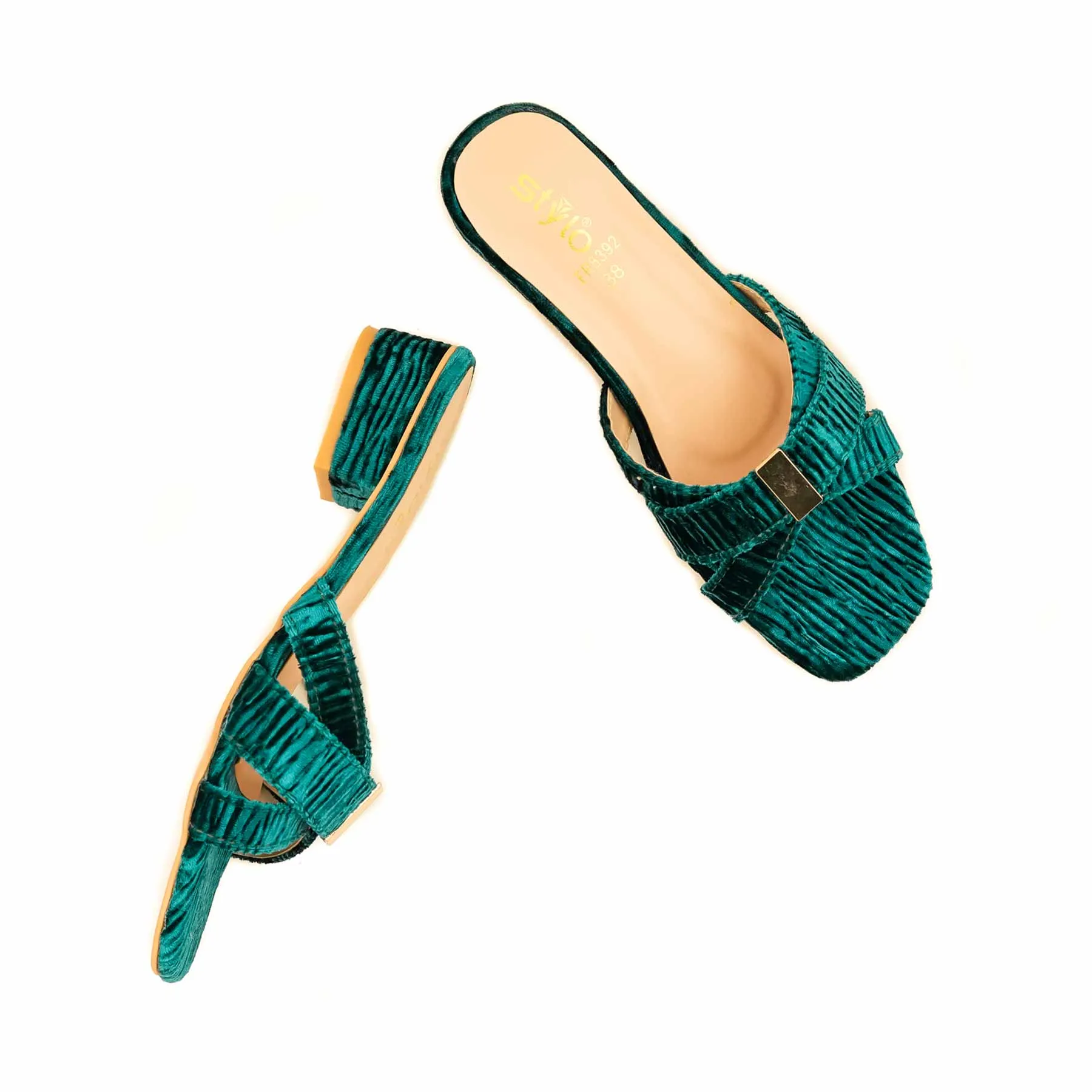 Green Formal Slipper FR8392 Non Slip Fabric For Slippers