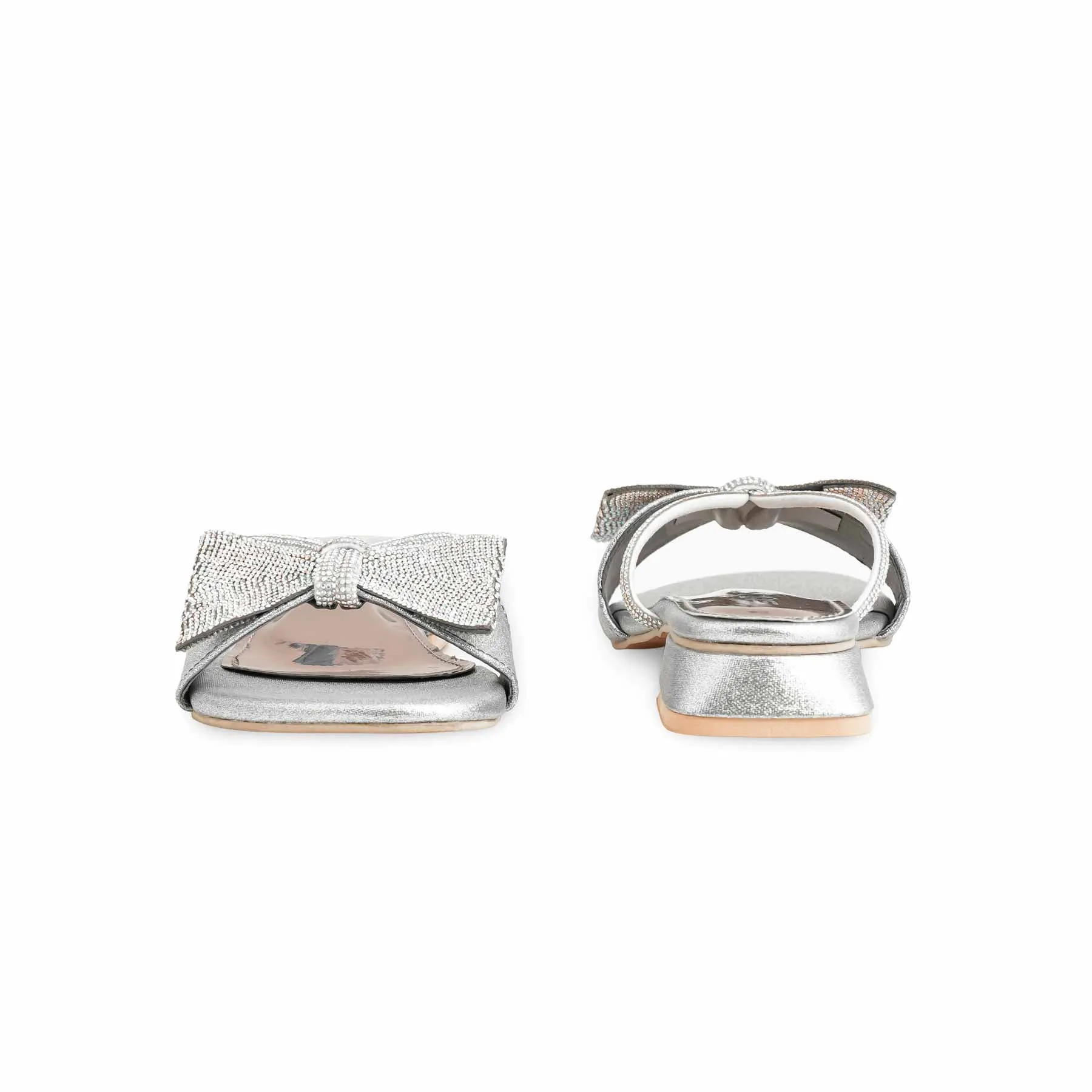 Platform Wedge Slide Sandals Grey Fancy Slipper For Ladies FN7947