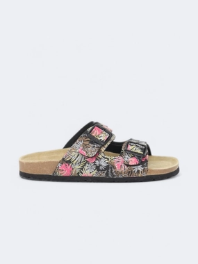 Walmart Platform Slippers Women's Tropical Printed Slippers,Multi