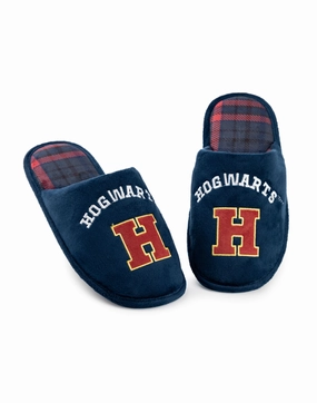 Harry Potter Hogwarts Mens Blue Mule Slippers Best Arch Support House Slippers