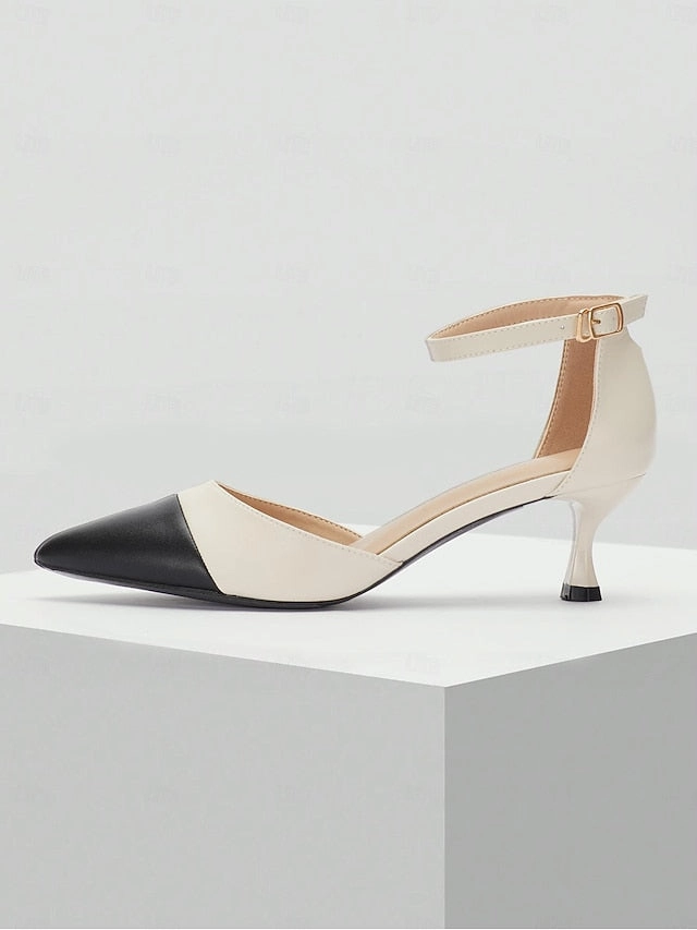 Heel Stylish Kitten Two-Tone Women's Toe Pointed Ankle 574 New Balance Womens