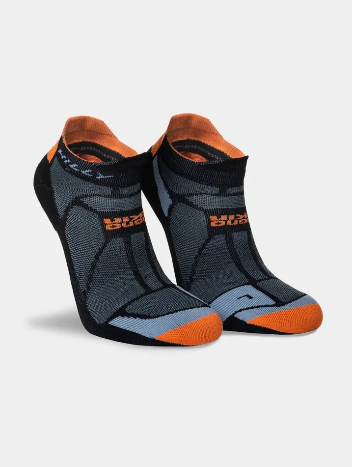 Hilly Marathon Fresh Socklet | Black/Orange | Men Chart With People That Wear Running Shoes