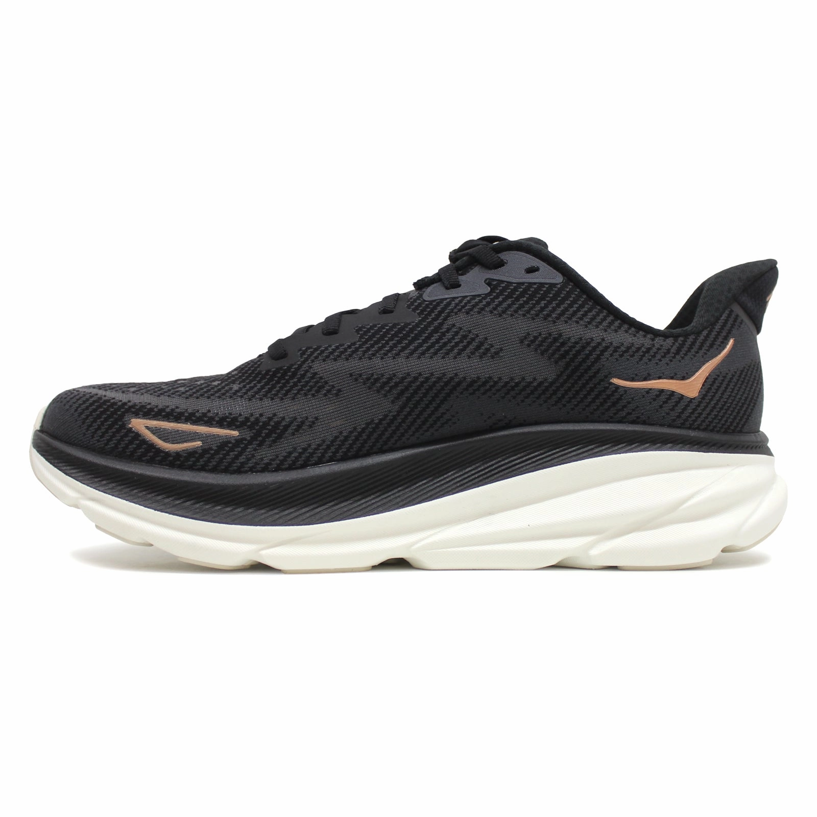Hoka Clifton 9 Textile Women's Black Rose Gold Running Trainers - UK 6.5 - US 8 Women - EU 40 Stylish Shoes