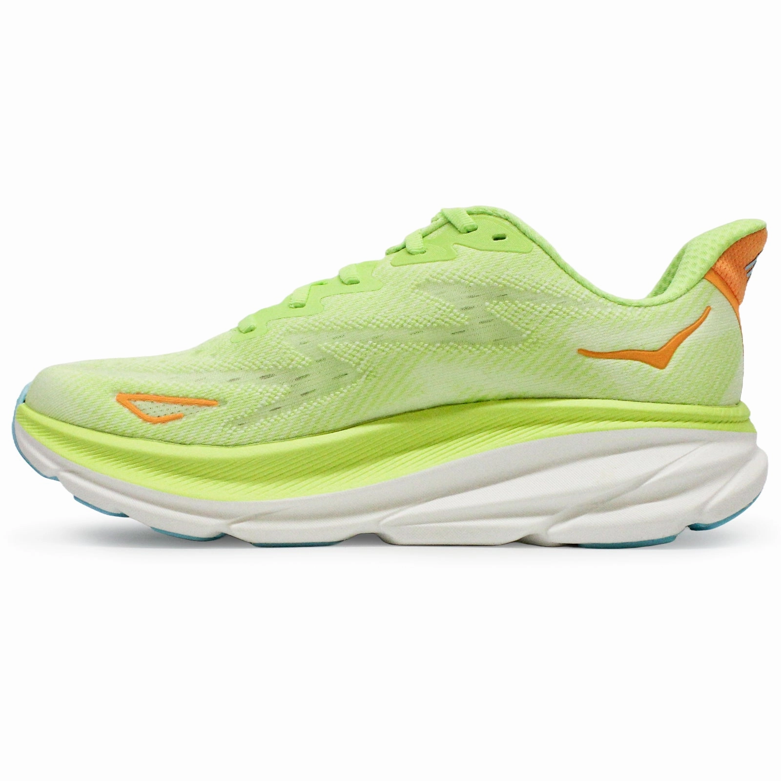 Shoes For Low Arches Hoka Clifton 9 Textile Women's Running Lettuce Solar Flare Trainers