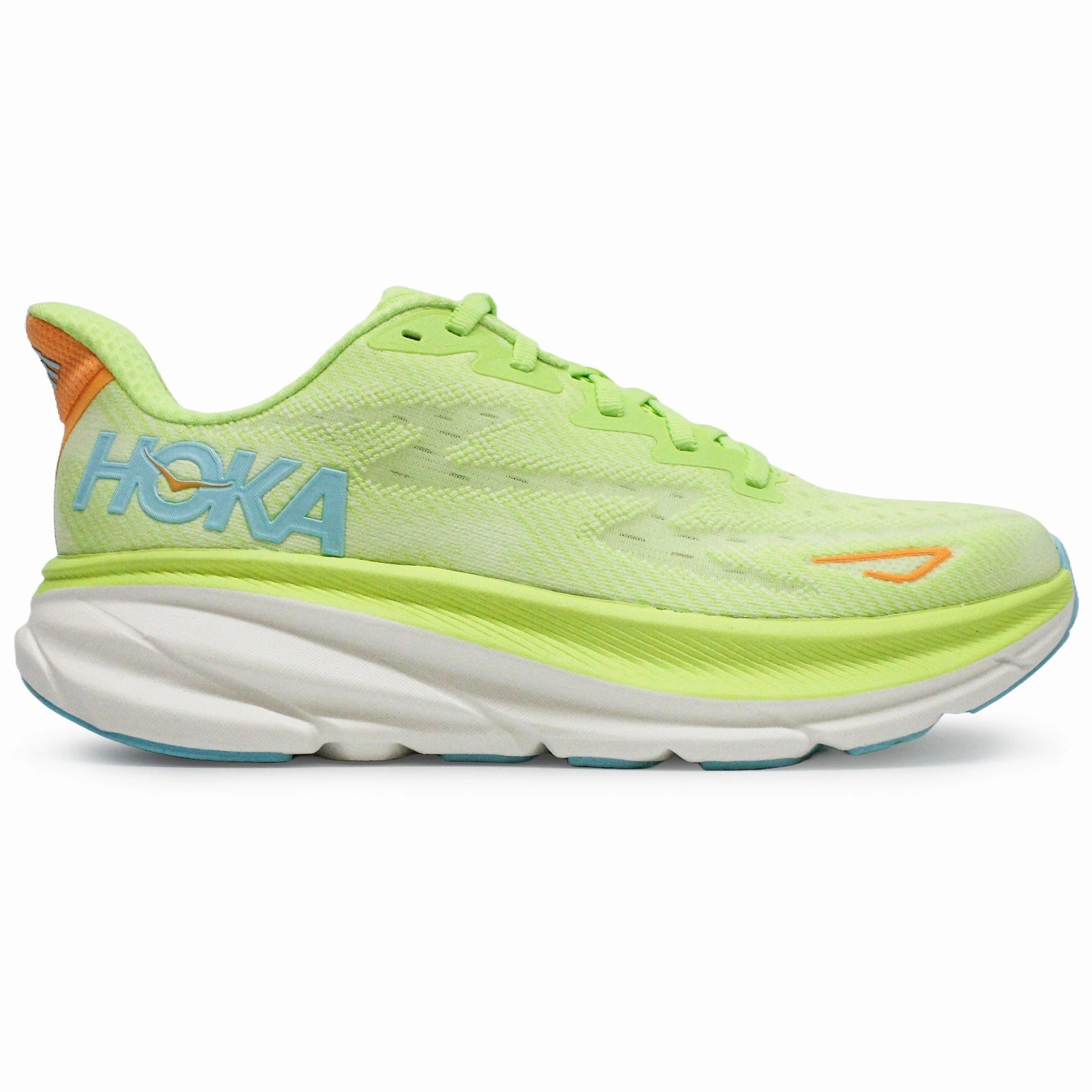 Hoka Clifton 9 Textile Women's Running Lettuce Solar Flare Trainers Transport Shoes