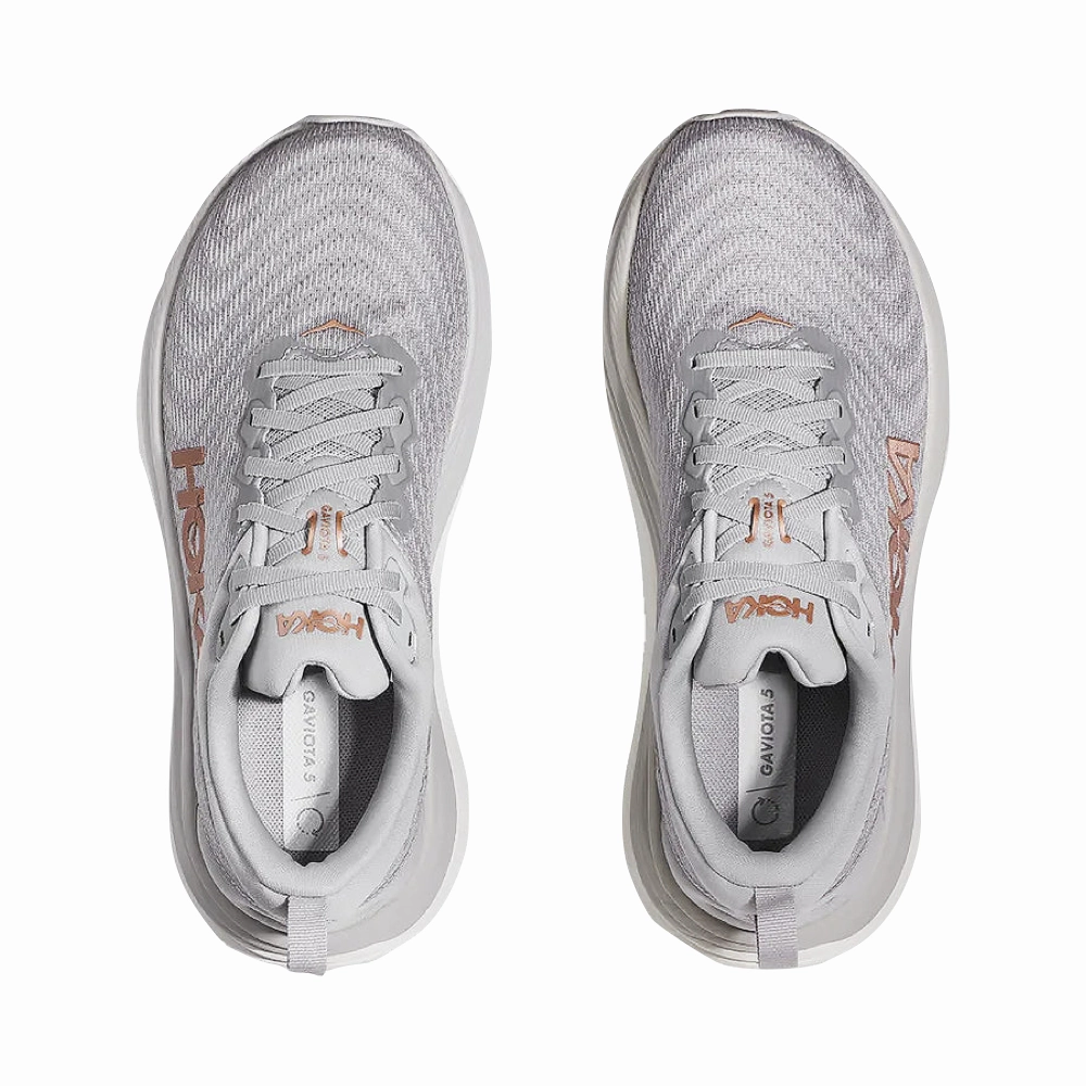 Kuru Vs Hoka Women's Gaviota 5 Running Sneaker in Harbor Mist/Rose Gold