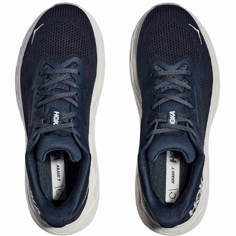 Hoka Men's Arahi 7 Outer Space / White Wide Shoes For Hammer Toes