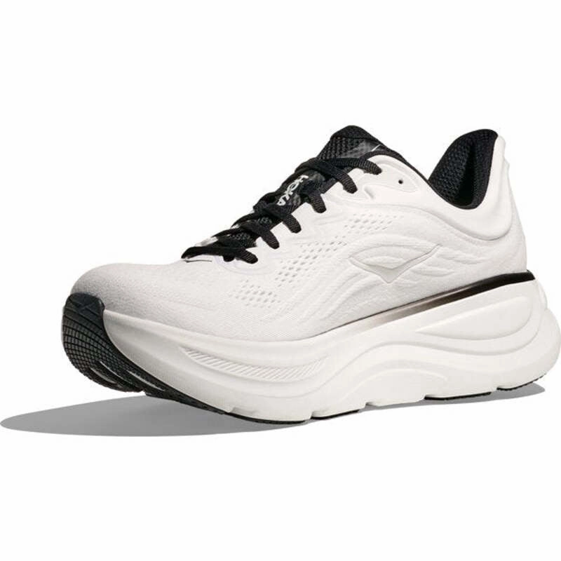 Hoka One One Bondi 9 White Black Laceless