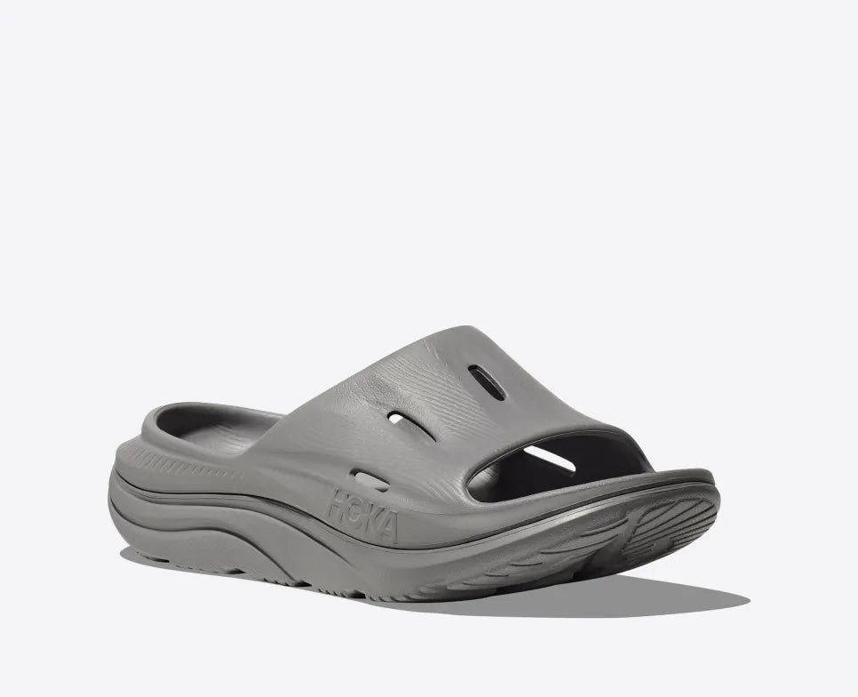 HOKA ORA RECOVERY SLIDE - GREY / GREY Walking Shoes Sale