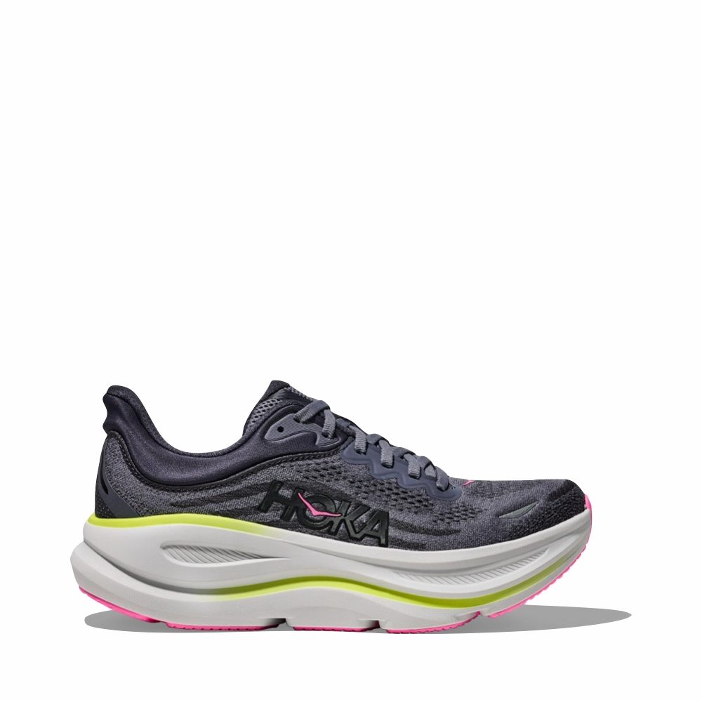Carbon X Hoka Women's Bondi 9 Sneaker in Charcoal Grey/Grey Skies