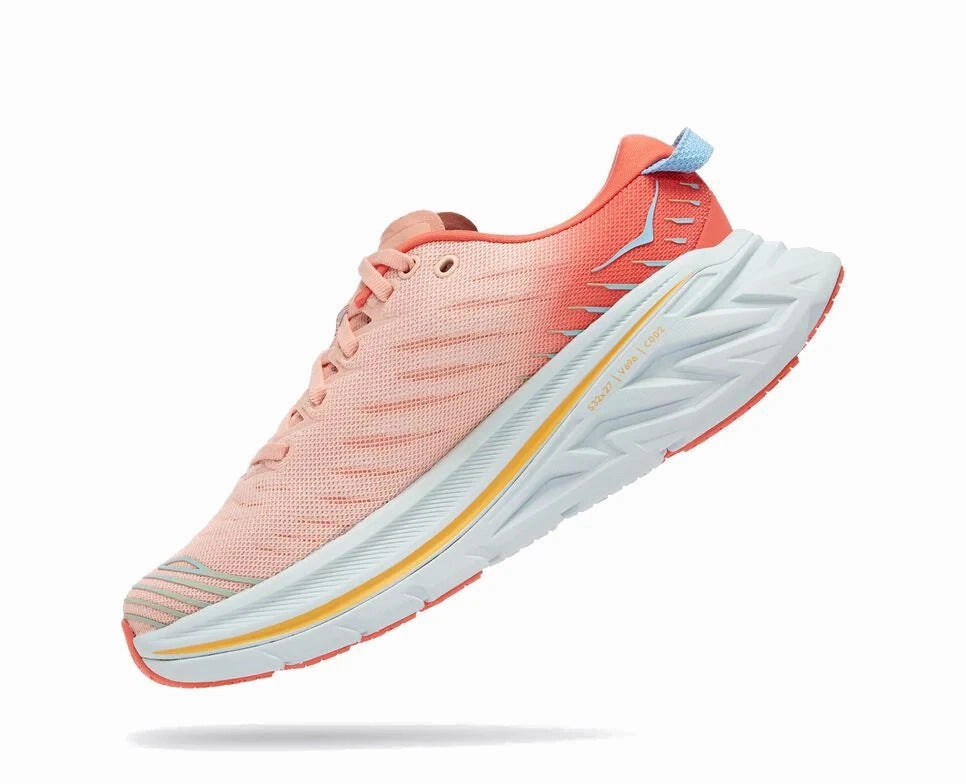 Hoka Women's Bondi X - Camellia Peach Parfait Shoes For Jumping Rope