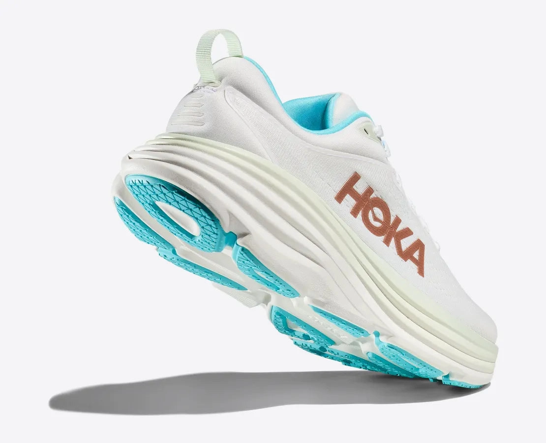 Hoka Womens Bondi 8 - Frost/Rose Gold (1127952-FTRS) Zero Drop
