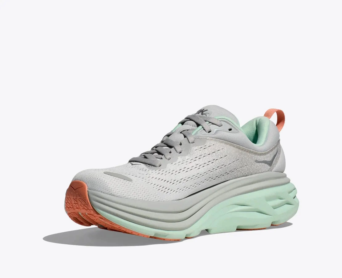Hoka Womens Bondi 8 - Stardust/Aqua Breeze (1127952-SQB) Shoes At Amazon