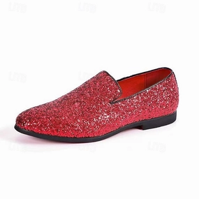 Slip Glitter Red - Loafers On Men's Office Loafers