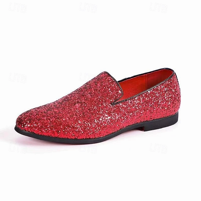 Slip Glitter Red - Loafers On Men's Light In The Loafers