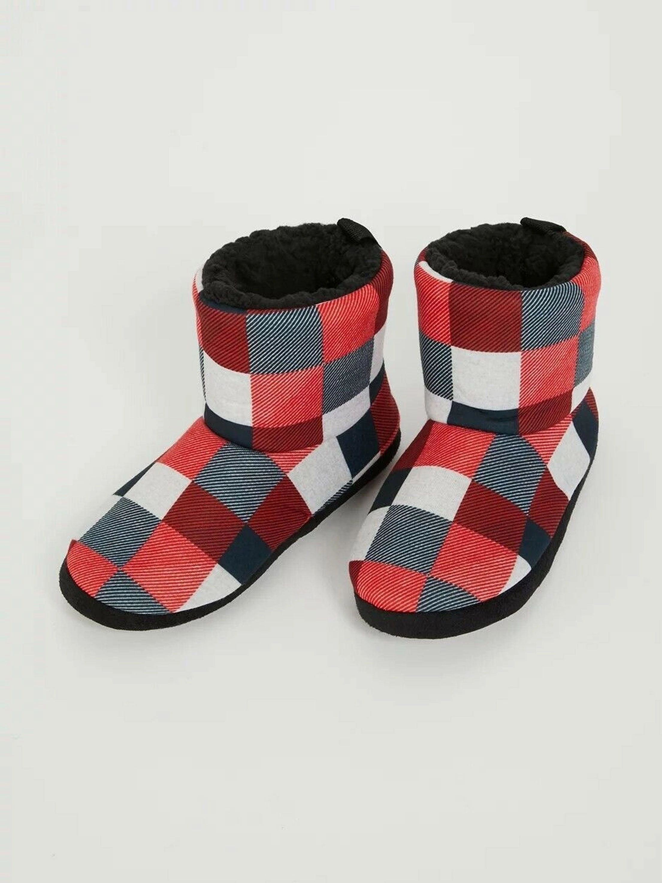 Kids Boy Plaid Fleece Slippers,Multi York Mets Slippers