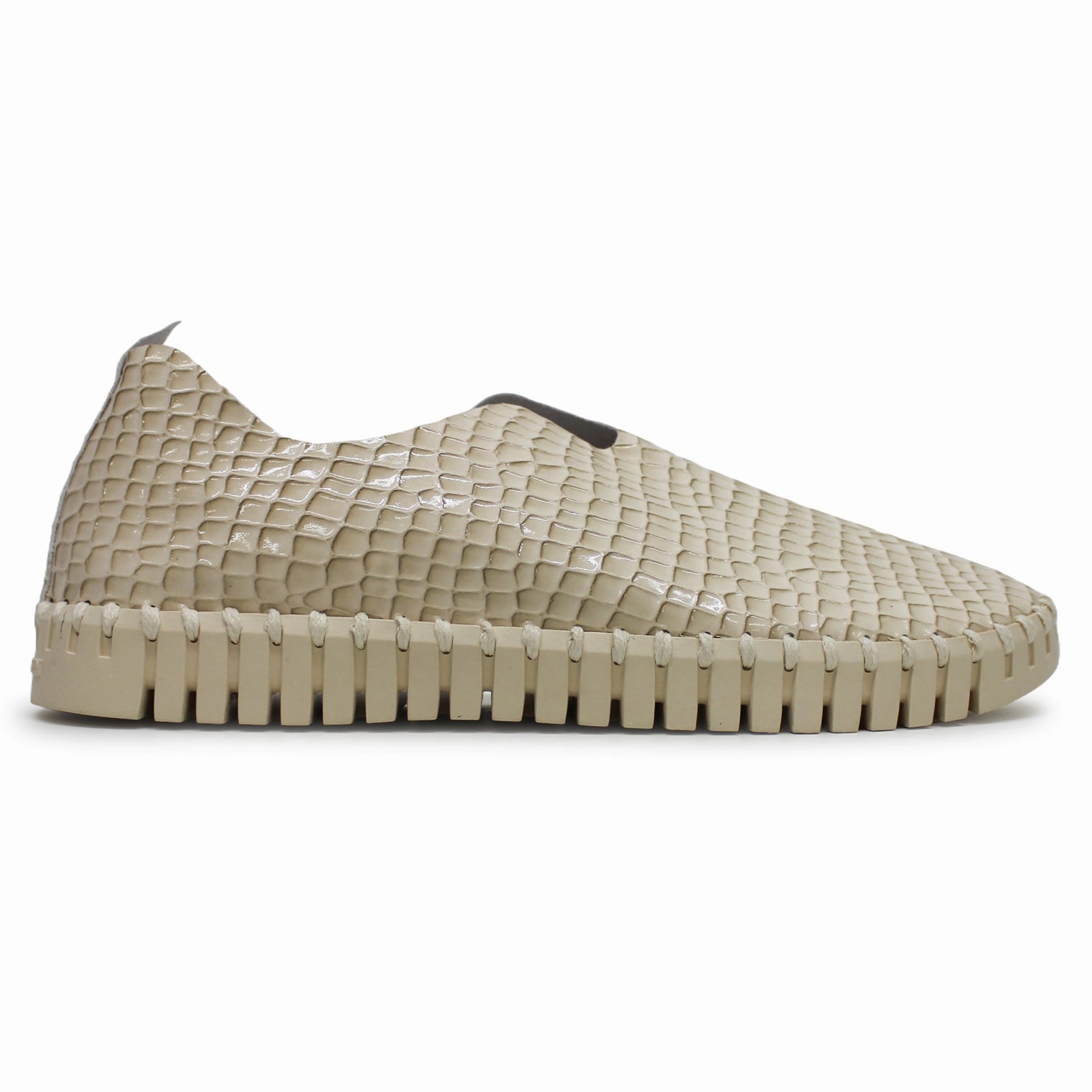 Comfortable Platform Loafers Ilse Jacobsen Tulip 3031 Textile Women's Nude Comfort Shoes