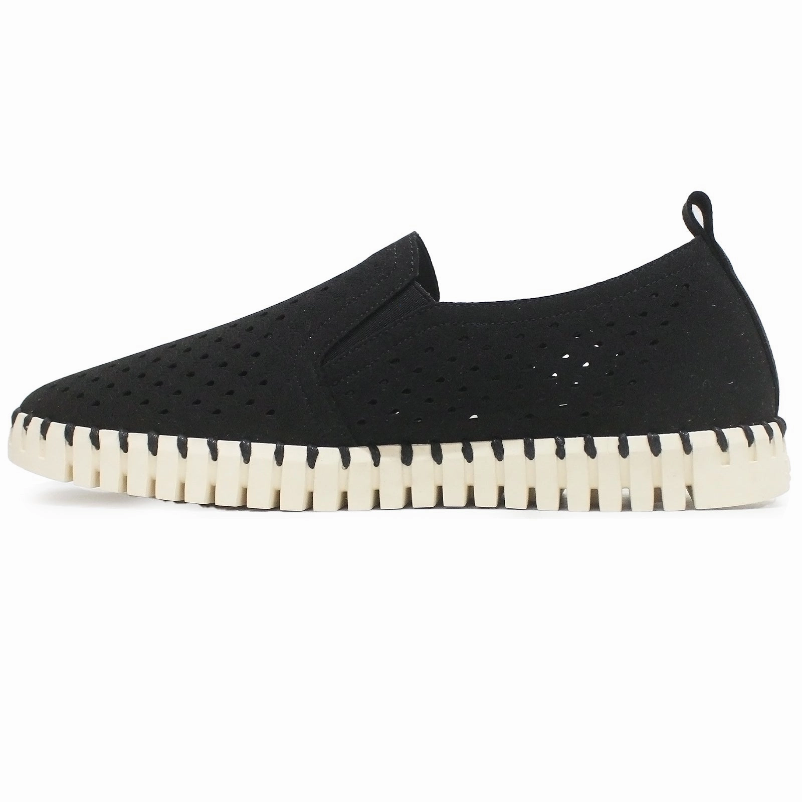 Ilse Jacobsen Tulip 140 Textile Men's Loafers Black Shoes Ivory Loafers