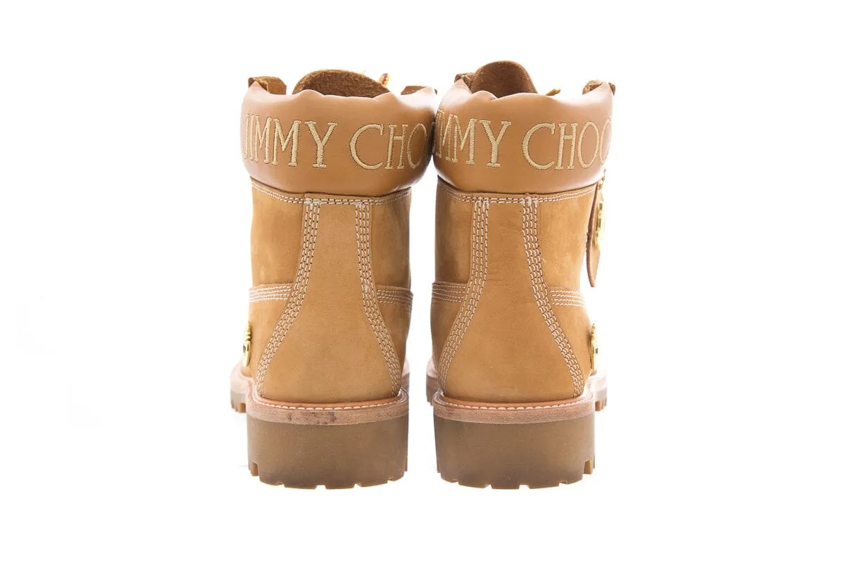 Jimmy Choo x Timberland Wheat NUBUCK Glitter Detail Boots SZ 8.5 Top Rated Motorcycle Boots