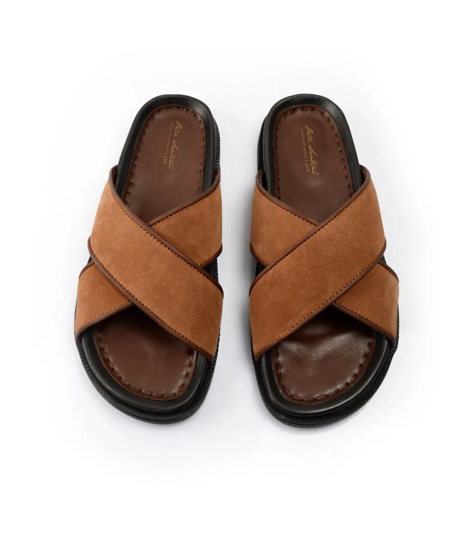 Harry Winston Ruby Slippers Milano Leather Slippers - Beige Suede