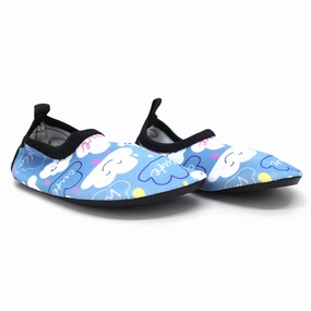 Rockdove Memory Foam Slippers Kid's Girl Clouds Print Water Shoes,Blue