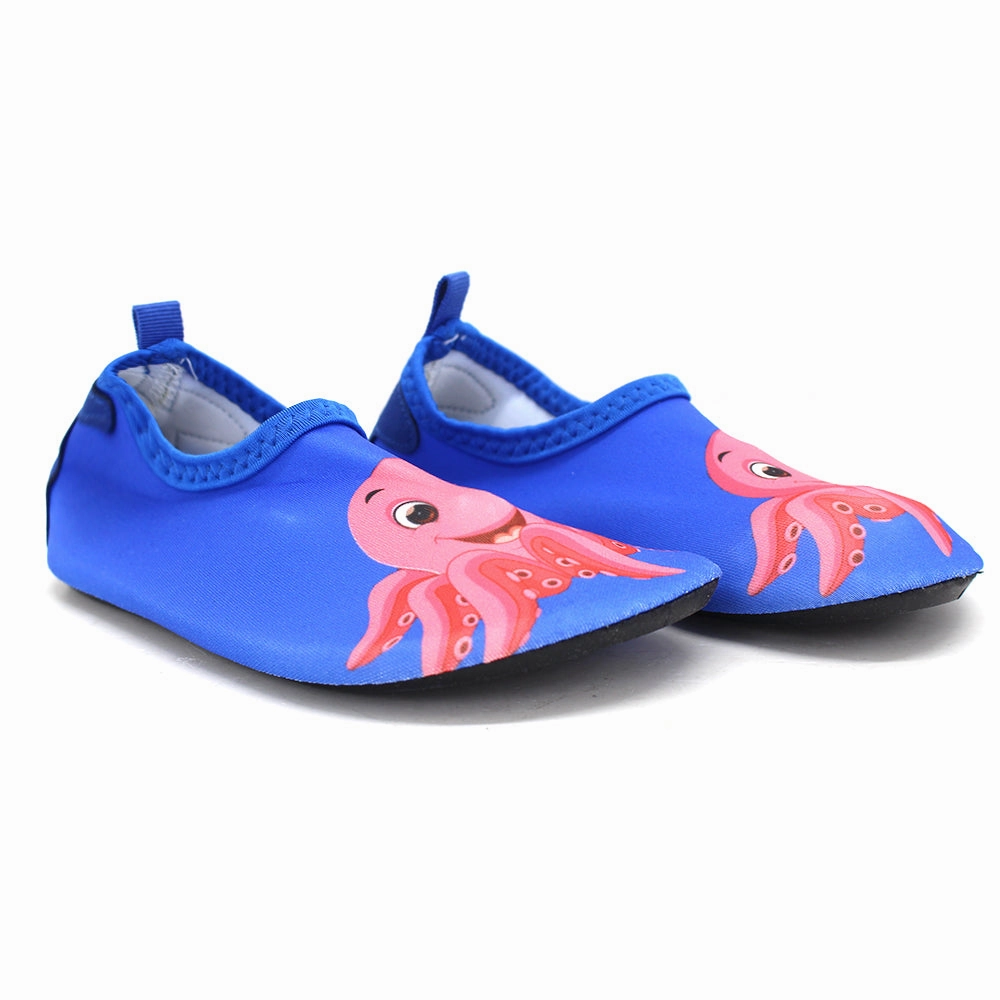 Kid's Girl Graphic Print Water Shoes,Blue Top Drawer Slippers