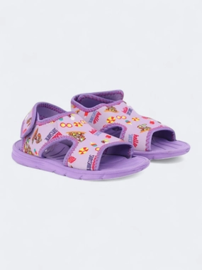 Kids Girl's Graphic Printed Sandals,Purple Moon Boots Slippers