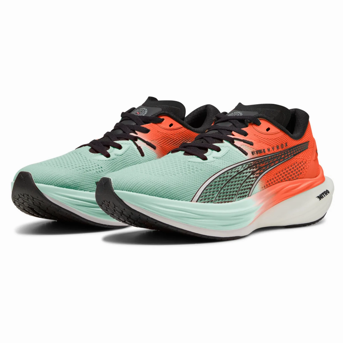 Puma x Hyrox Deviate Nitro 3 Running Shoes - Mens - Glowing Red/Mint Melt Puma Triple Jump Shoes