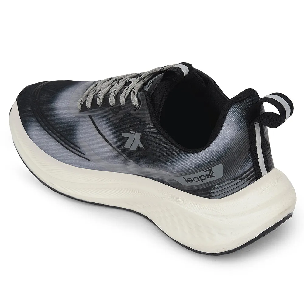 Leap7x Dark Grey Sports Lacing Running Shoes For Men BESTIO-1E By Liberty Tennis Shoes For Running