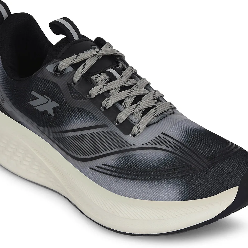 Leap7x Dark Grey Sports Lacing Running Shoes For Men BESTIO-1E By Liberty Wide Feet Running Shoes