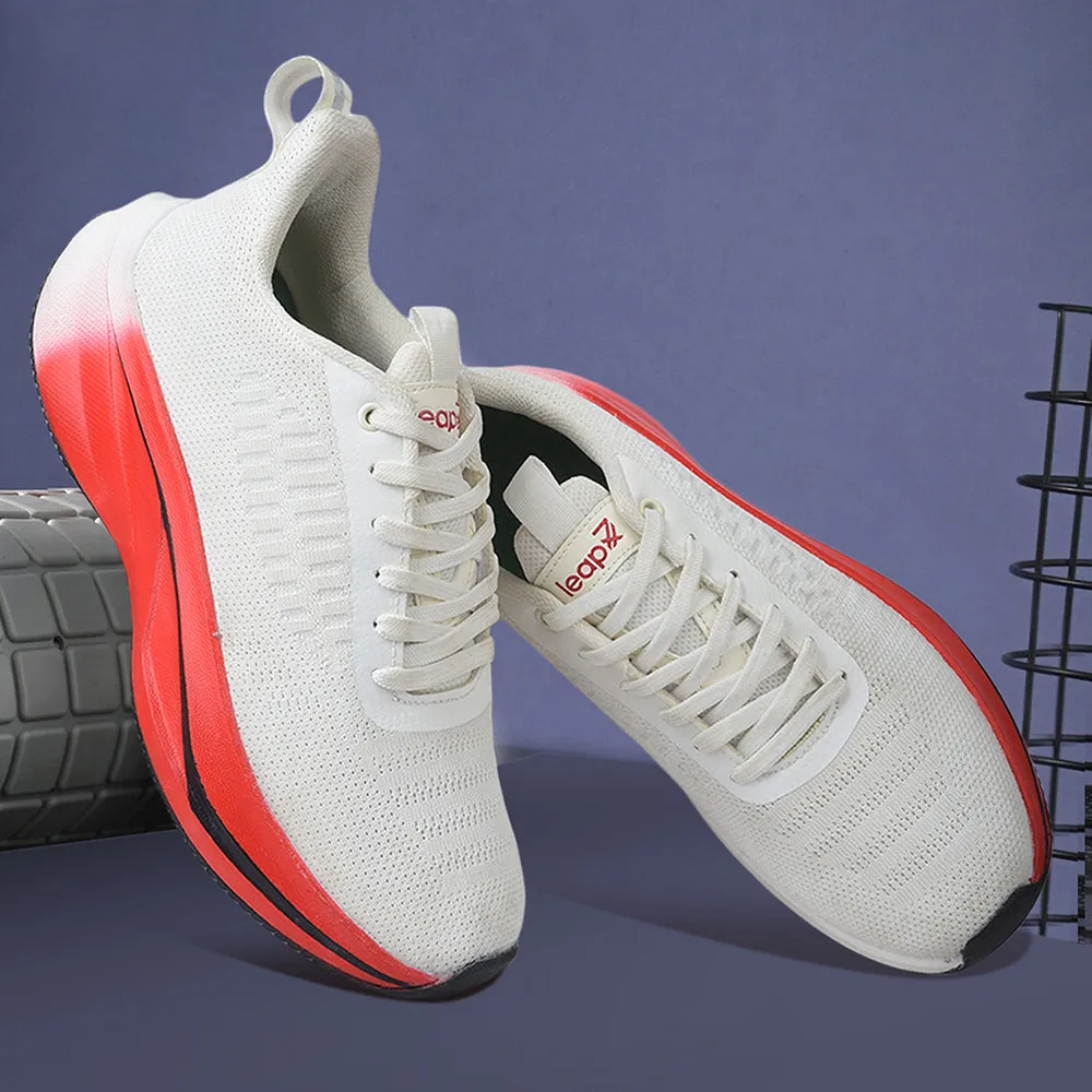 Leap7x White Sports Lacing Running Shoes For Men ROASTER-1E By Liberty Running Shoe Store Miami