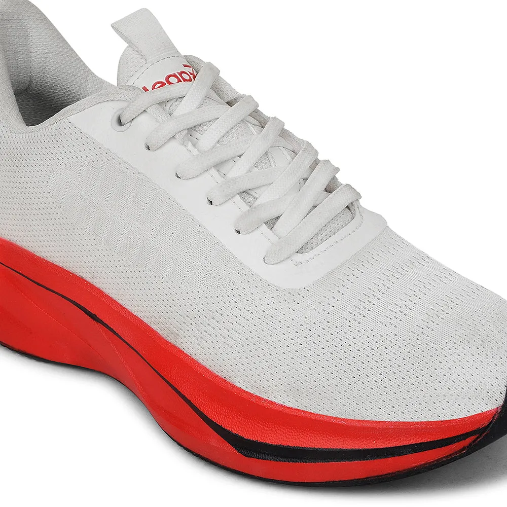 Street Running Shoes Leap7x White Sports Lacing Running Shoes For Men ROASTER-1E By Liberty