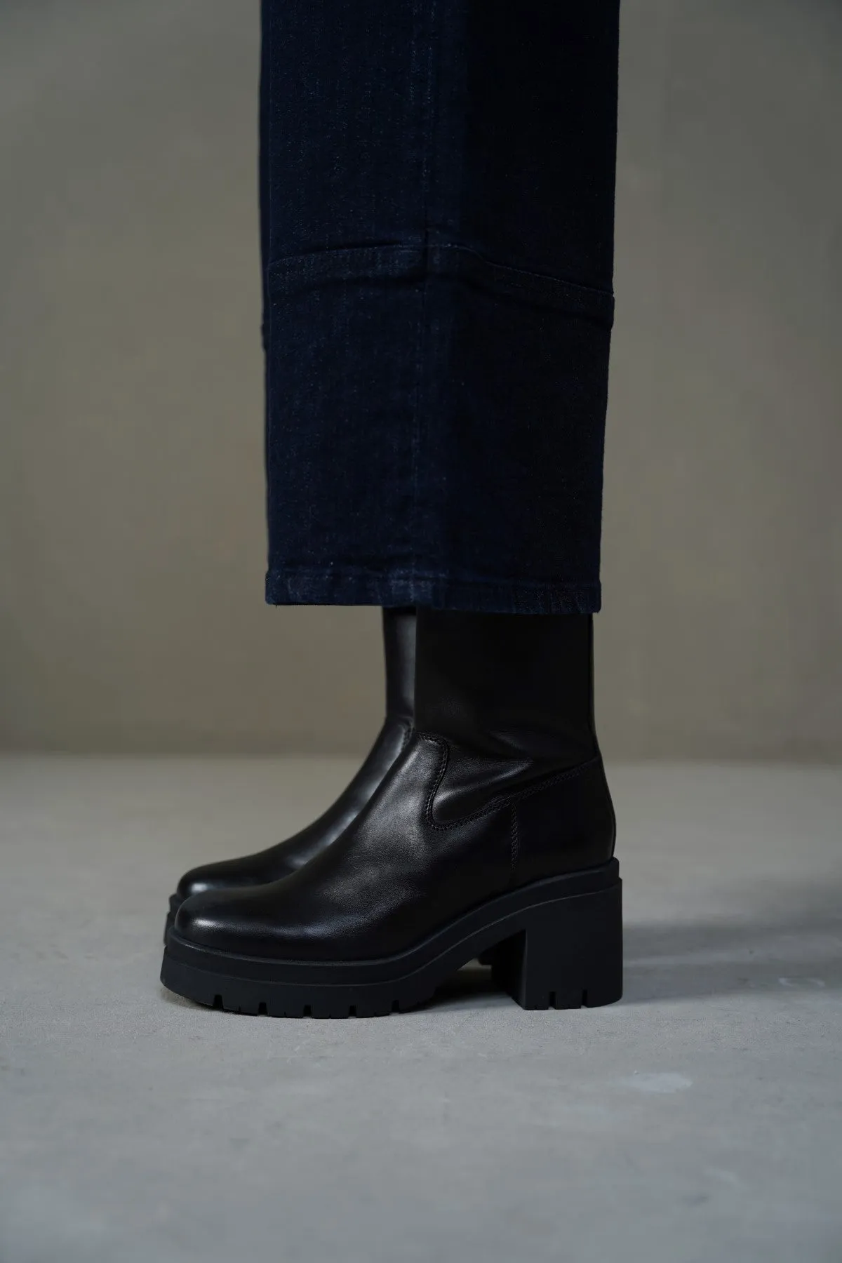 LEATHER PLATFORM BOOTS Western Horseback Riding Boots