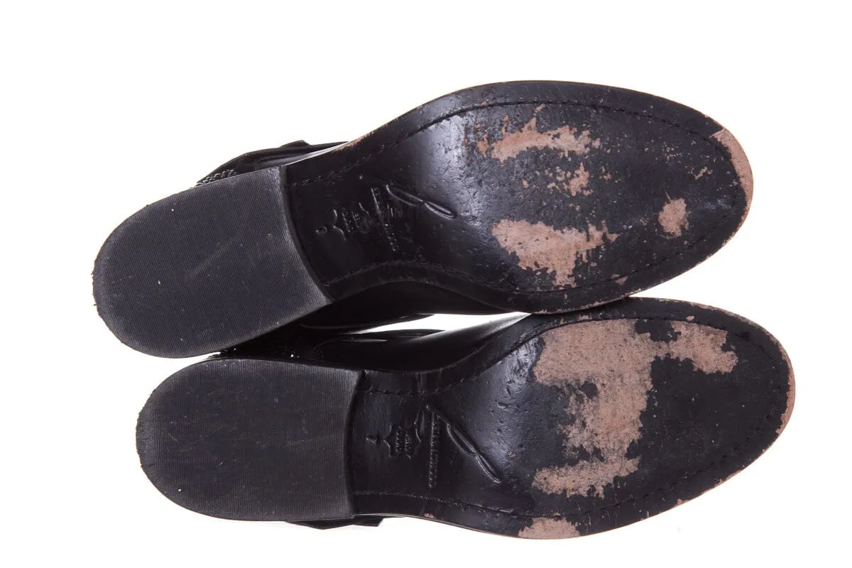 Boots Line Dance Brian Atwood Black Knee Length Embellished Boots SZ 7