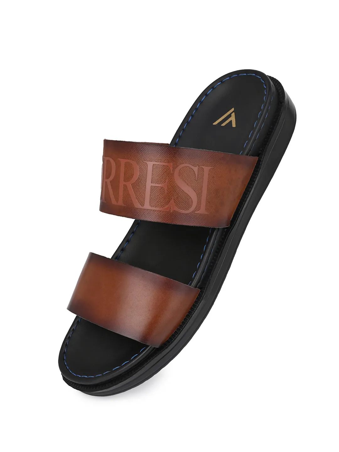 Shark Crochet Slippers Pattern Alberto Torresi PVC Printed Branding Textured Tan Leather Men Slippers