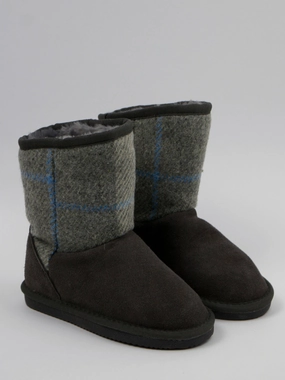 Wholesale Slippers Kids Girl Faux Fur Inside Ankle Boots,Grey