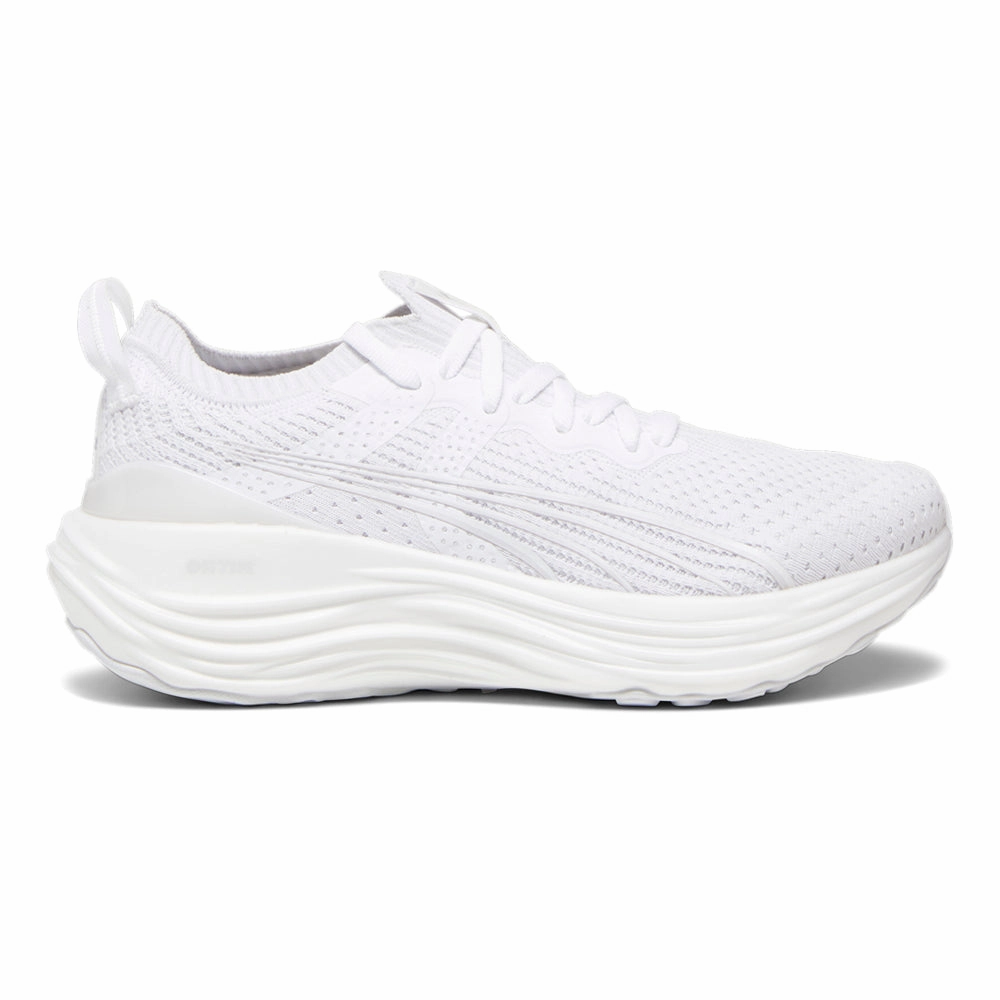 Women's Puma ForeverRun Nitro Knit, Puma White/Feather Grey, 10.5 B Medium Puma Forever Faster Shoes