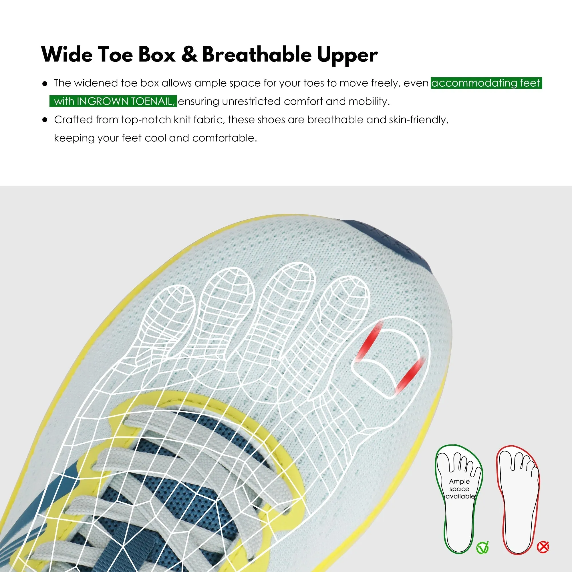 Lt.Green Sneakers Wide Toe Box-Isaac Best Shoes For Run