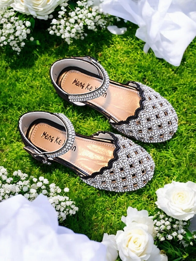 Mary Shoes Sparkly  Girls' Jane Rhinestone Scalloped