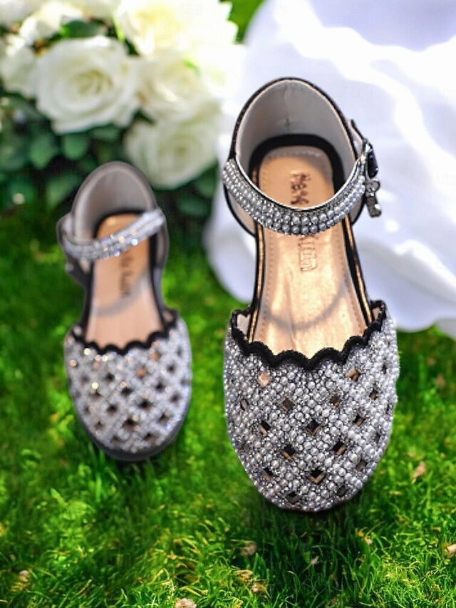 Mary Shoes Sparkly  Girls' Jane Rhinestone Scalloped