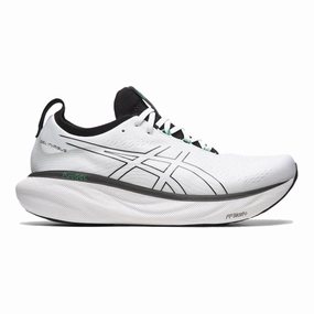 Men's Asics Gel-Nimbus 25, White/Black, 8 D Medium Asics Gel Athletic Shoes