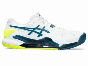 Men's Asics Gel-Resolution 9, White/Restful Teal, 11 2E Wide Asics Snapdown 2 Wrestling Shoes