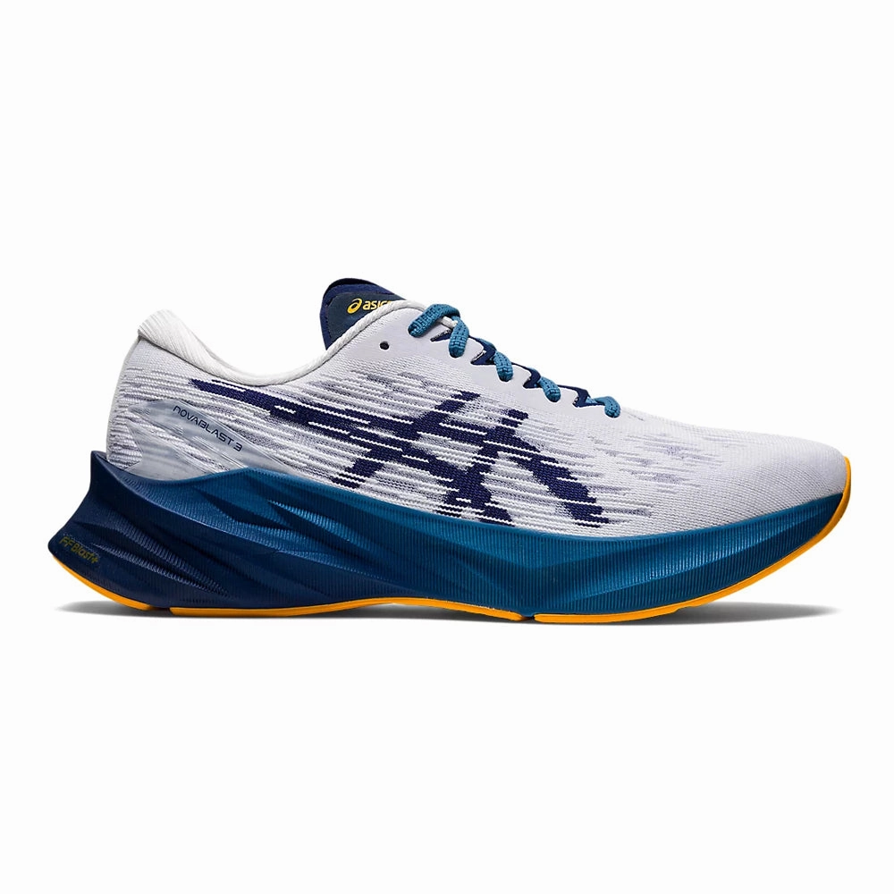 Shoes Sale Asics Men's Asics Novablast 3, White/Deep Ocean, 14 D Medium