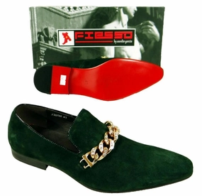 Men's New Fiesso Green Suede Slip on Shoes FI 6788 Kohls New Balance Womens Walking Shoes