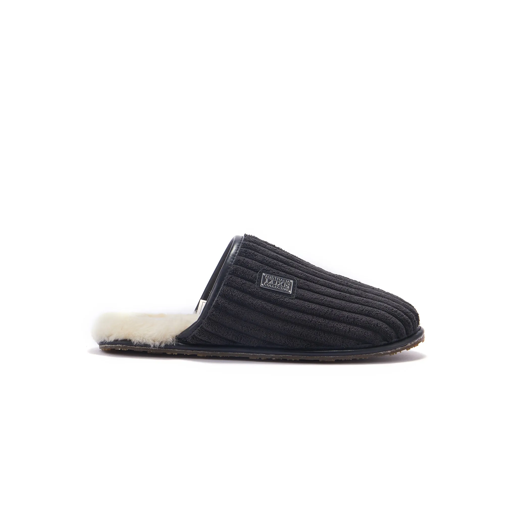 MENS CLOSED MULE CORD BLACK Miata Slippers