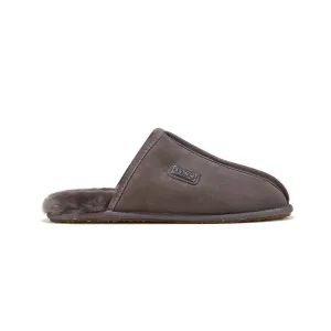 Black Flat Slides MENS CLOSED MULE GRAY