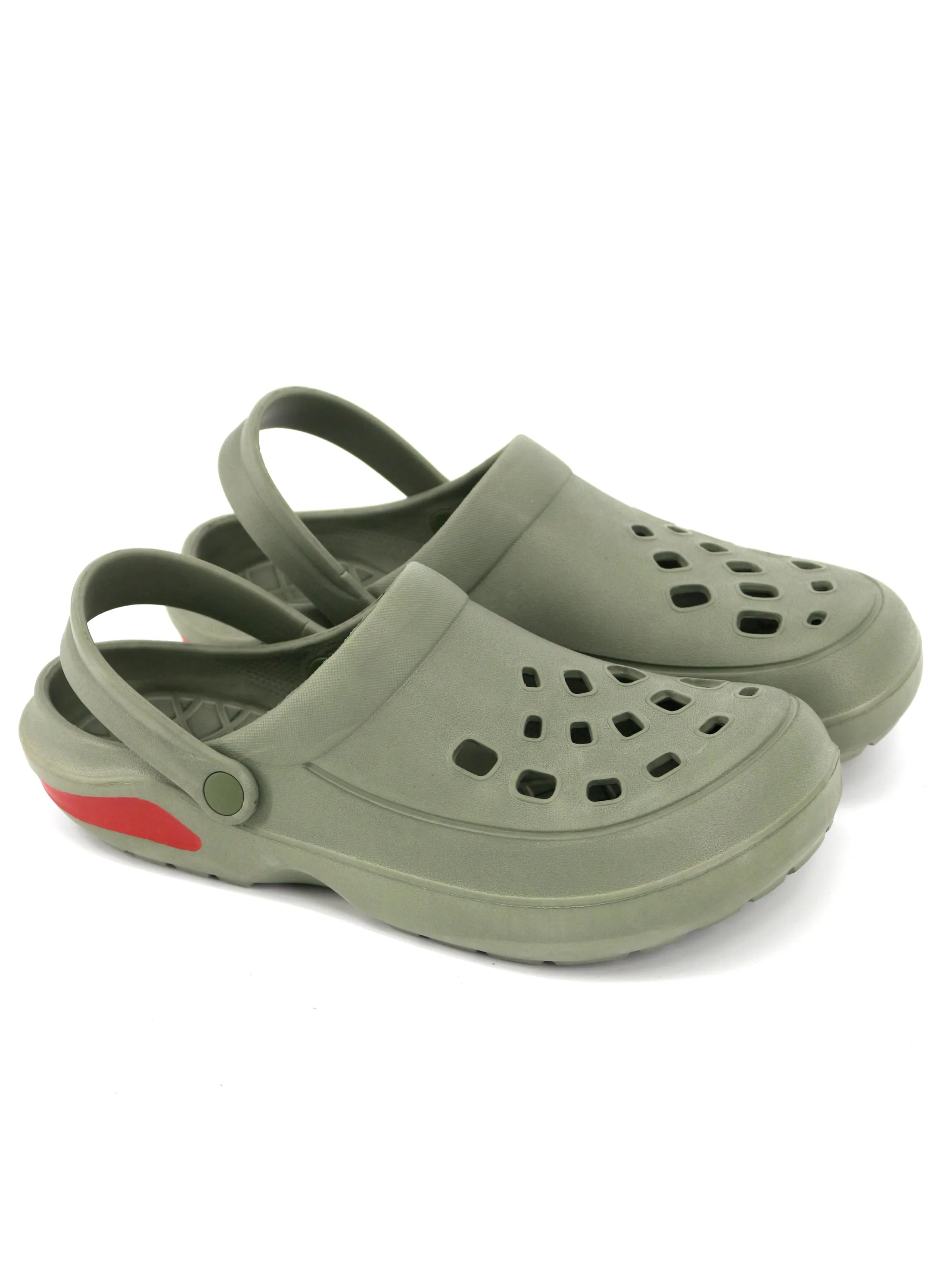 Fur Slide Slippers Men's Plain Solid Clogs,Olive