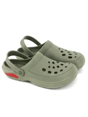 Men's Plain Solid Clogs,Olive Brown House Slippers