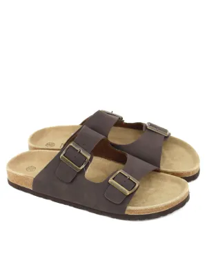 Men's Suede Slide,Dark Brown Dove Slippers