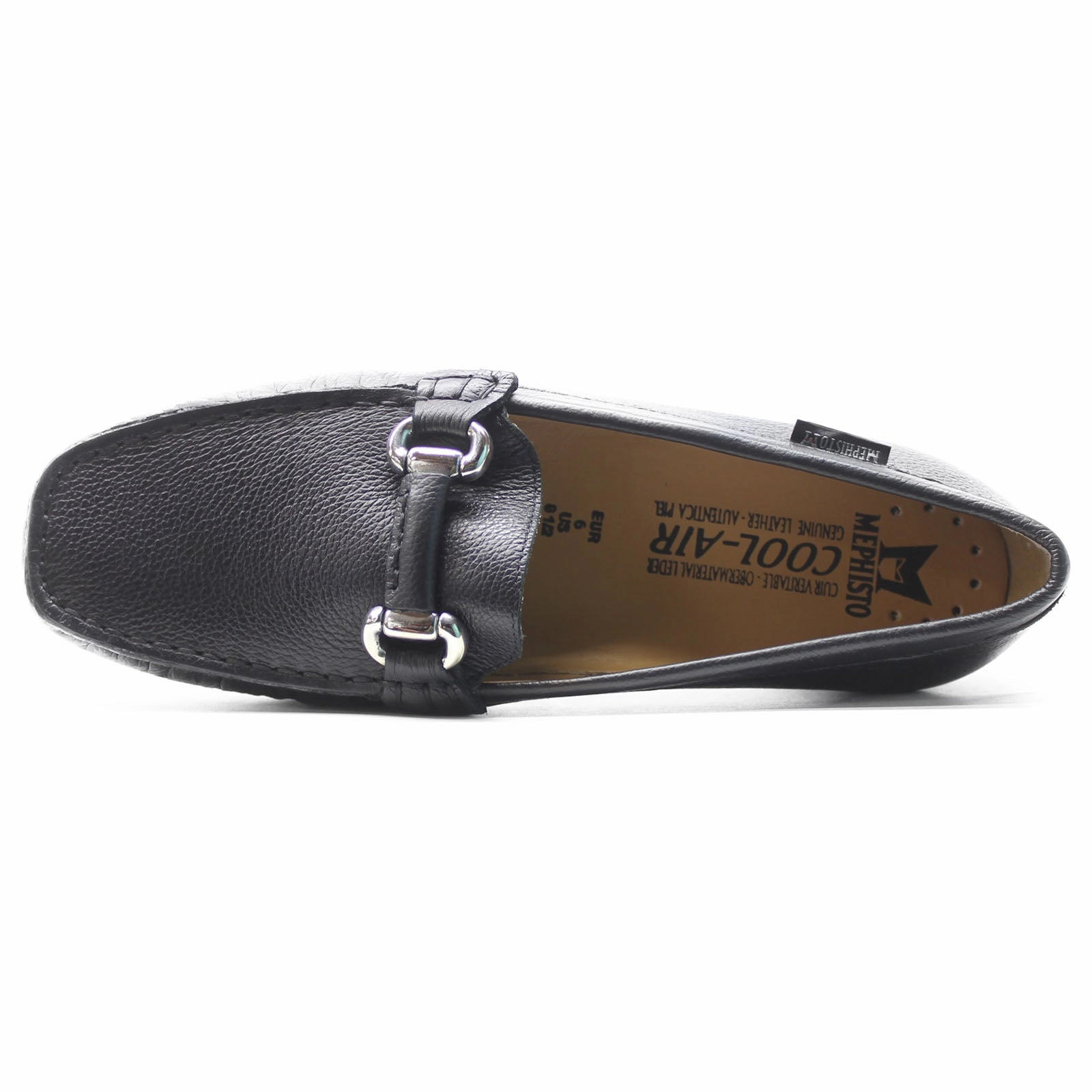 Floral Loafers Mephisto Natala Leather Women's Slip On Black Shoes